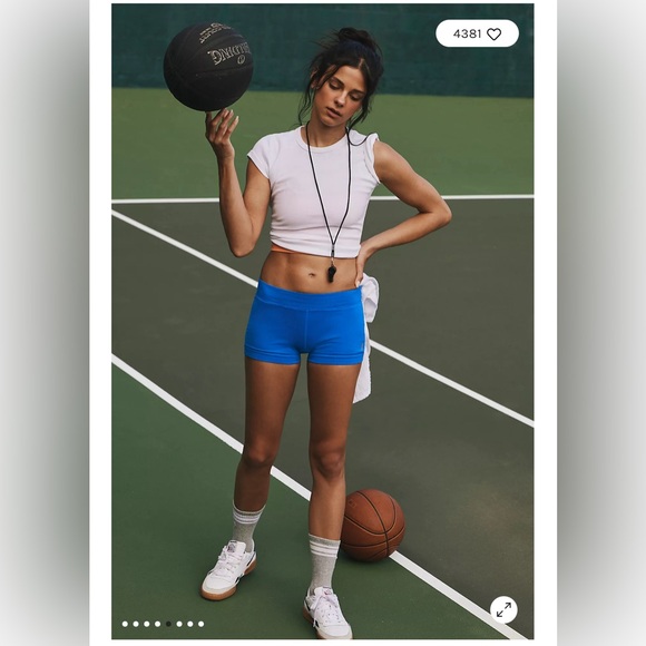 Free People Good Karma Micro Shorts Basic Blue M/L - Picture 5 of 9